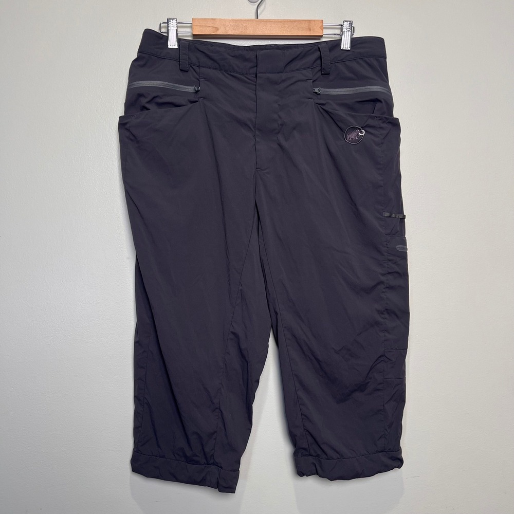 Mammut Hiking Pants Women EU 52 US XL Gray Cropped Cargo Outdoor Capri